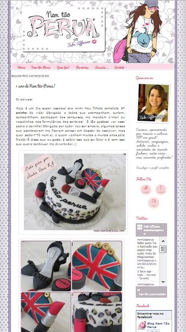 Bolo feito para o aniversário do blog "Nem tão perua"!! www.nemtaoperua.com